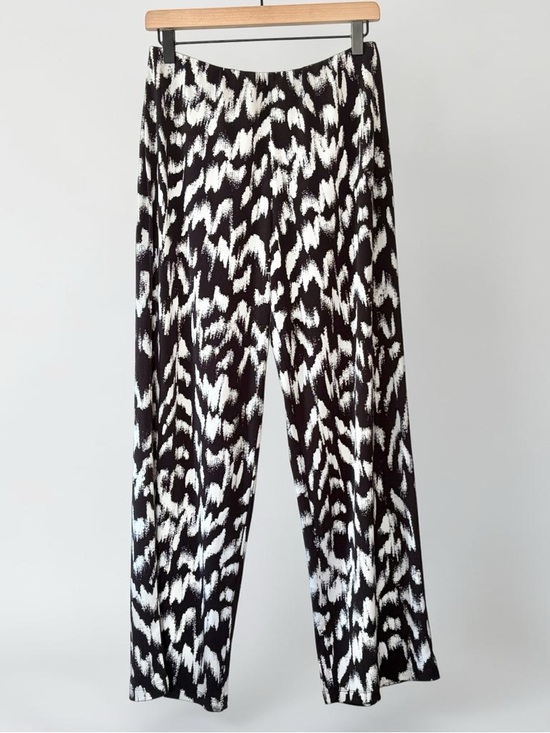 JM Collection Pants - JM Collection Pants Slinky Pull On Boho Aztec Feminine Resort Black Size Medium